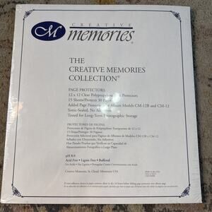 Creative Memories 12 x 12 White Scrapbook Page Protectors 15 Sheets Old Style